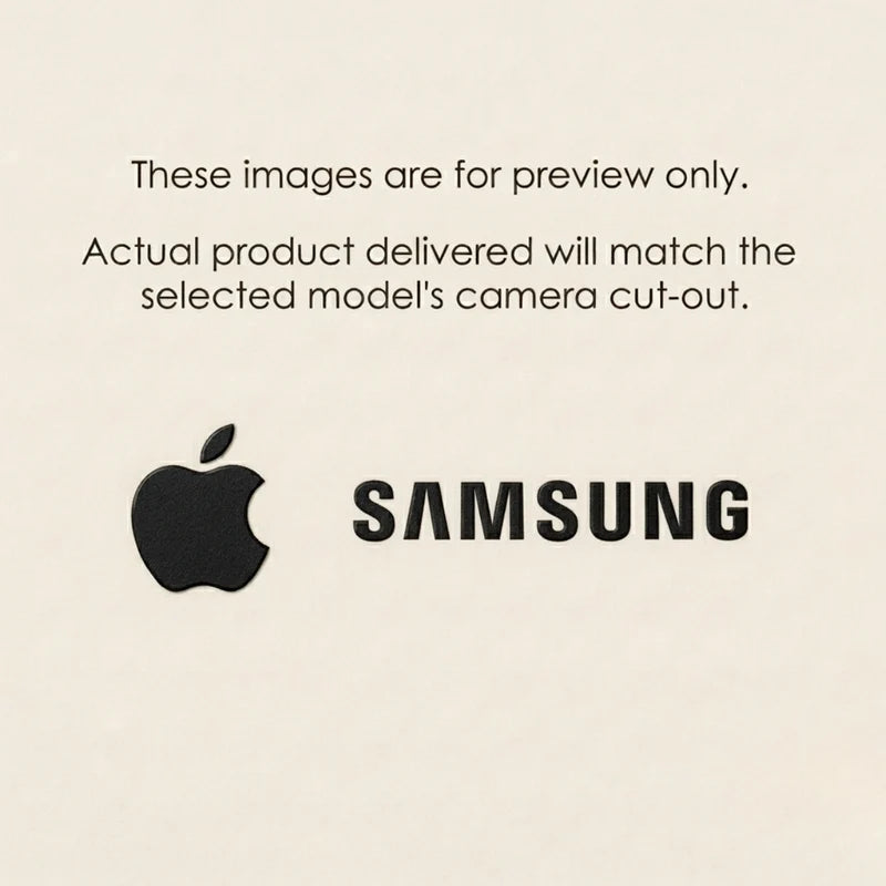 A beige preview card with text stating, 'These images are for preview only. Actual product delivered will match the selected model's camera cut-out.